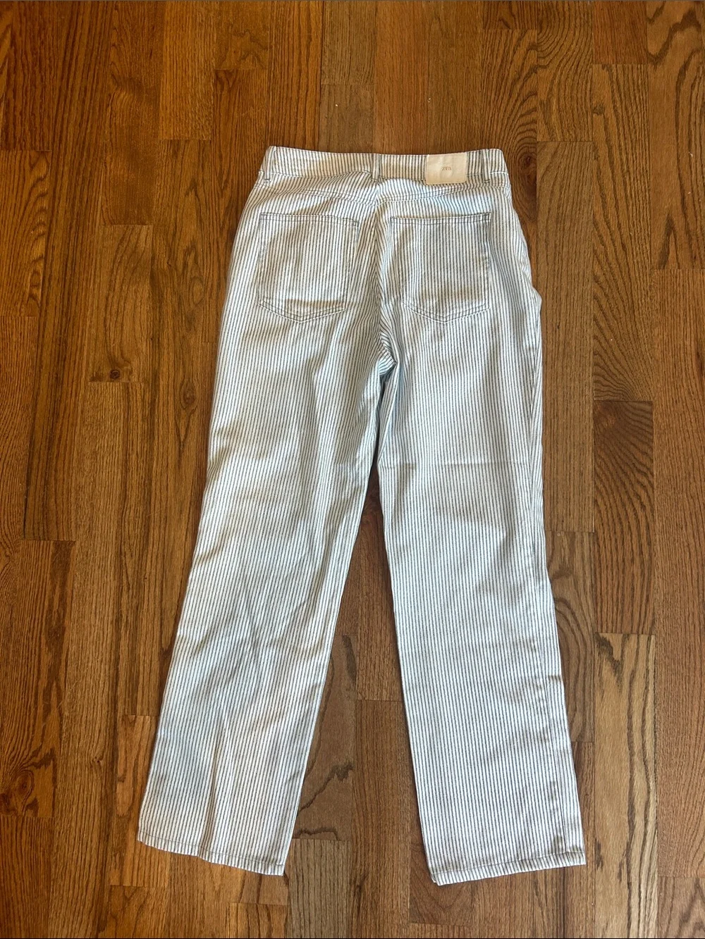 Zara White with Light Gray Pinstripe Men's Chinos